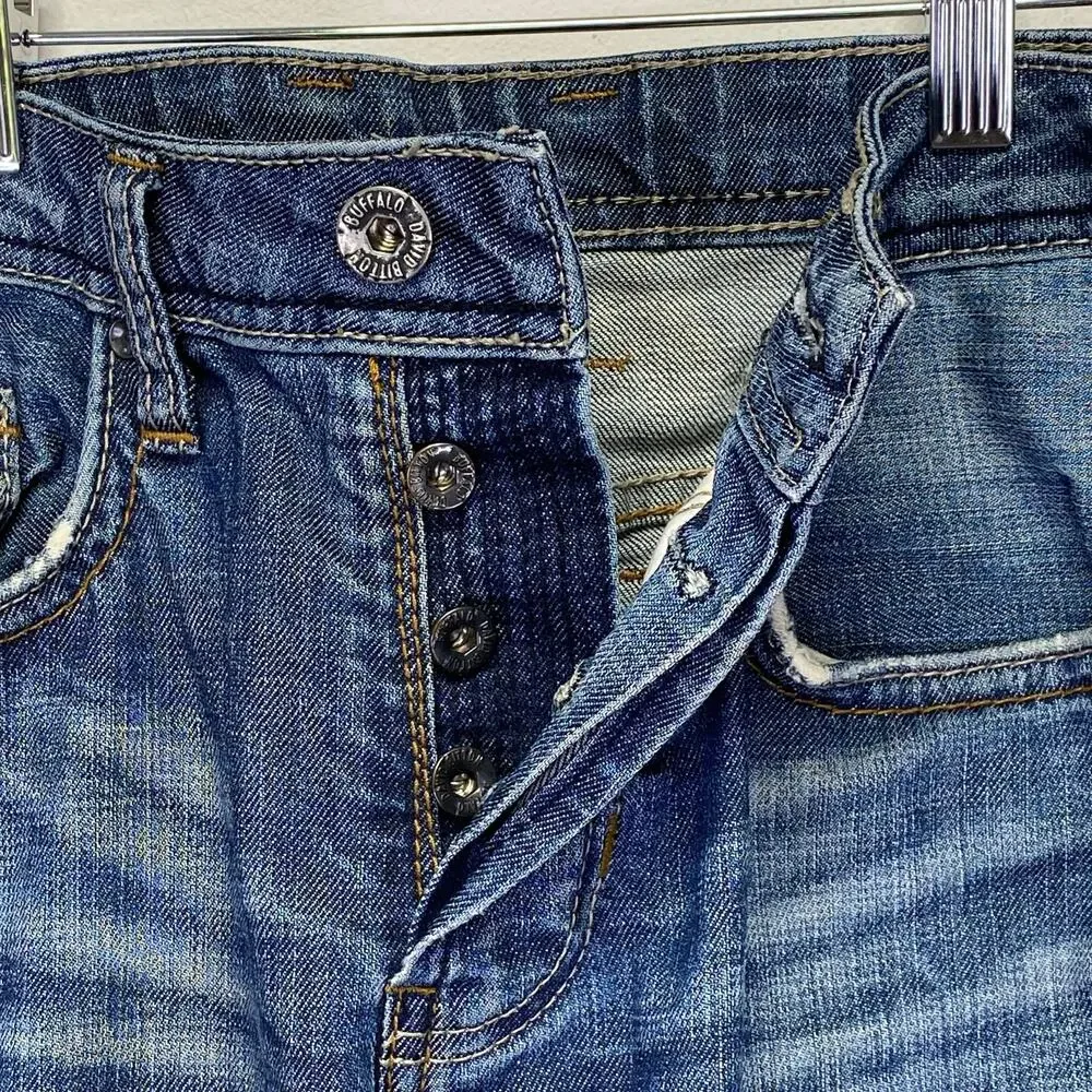 Buffalo David Bitton King Jeans Blue Denim Distressed Mens 31x30